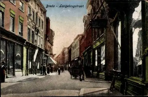 Ak Breda Nordbrabant Niederlande, Lange Brugstraat