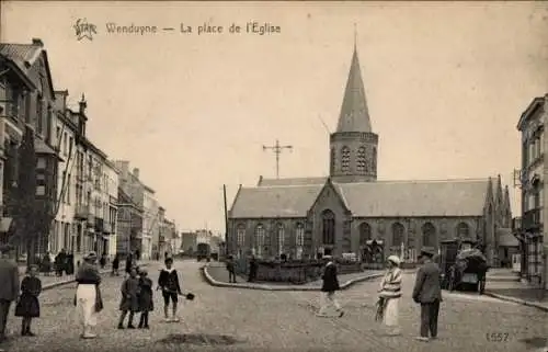 Ak Wenduine Wenduyne De Haan Westflandern, Kirchenplatz, Kirche