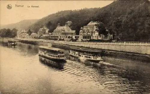 Ak Namur Wallonien, Kursaal, Boote für Touristen