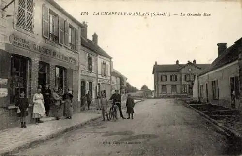 CPA La Chapelle Rablais Seine et Marne, Grande Rue