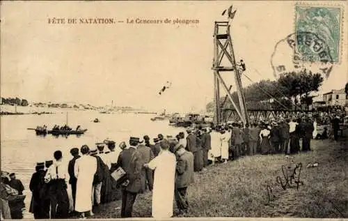 CPA Vitry sur Seine Val de Marne, Le Cencours de plongeen