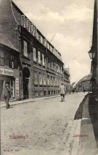 Ak Nyköbing Nykøbing Falster Dänemark, Latinskolen, Straßenansicht