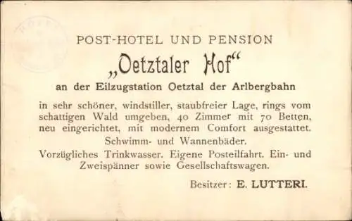 Ak Ötztal Tirol, Posthotel Ötztalerhof