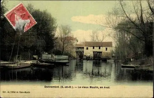 Ak Dennemont Yvelines, Le vieux Moulin, en Aval