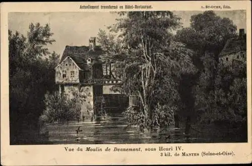 Künstler Ak Dennemont Yvelines, Vue du Moulin de Dennemont sous Henri IV