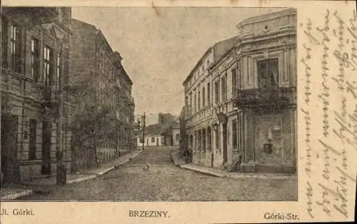 Ak Brzeziny Löwenstadt bei Lodz Polen, Gorki-Straße