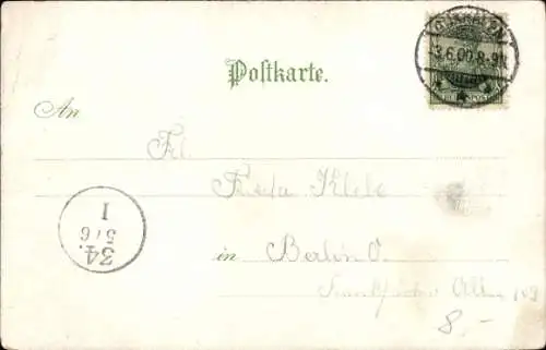 Litho Nordseeinsel Helgoland, Gesamtansicht, Leuchtturm