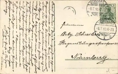 Ak Konstanz am Bodensee, Hafenansicht, Schiffe, Steg