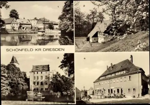 Ak Dresden Schönfeld, Markt, Bockmühle, Schloss, Konsum Einkaufszentrum