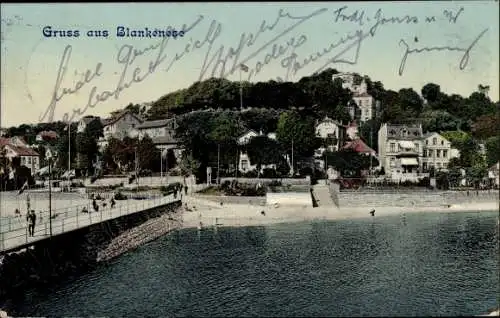 Ak Hamburg Altona Blankenese, Blick über die Elbe zum Ufer