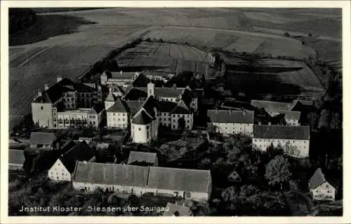 Ak Sießen Saulgau Allmannsweiler, Institut Kloster Siessen, Fliegeraufnahme