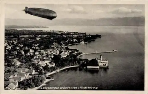 Ak Langenargen am Bodensee, Zeppelin, Fliegeraufnahme