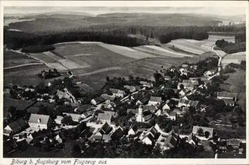 Ak Biburg Diedorf Kreis Augsburg, Fliegeraufnahme