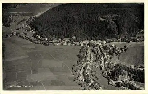 Ak Altenau Oberharz, Fliegeraufnahme vom Ort, Wälder