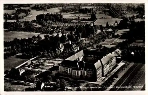 Ak Erlenbad Obersasbach Sasbach in der Ortenau, Fliegeraufnahme, Kloster der Franziskanerinnen