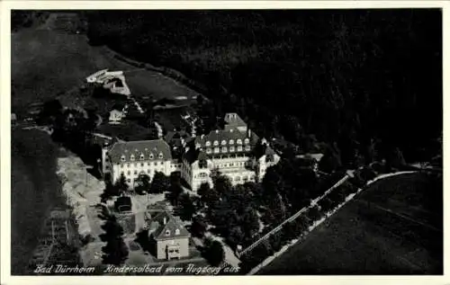 Ak Bad Dürrheim Baden Württemberg, Fliegeraufnahme vom Kindersolbad, Wald