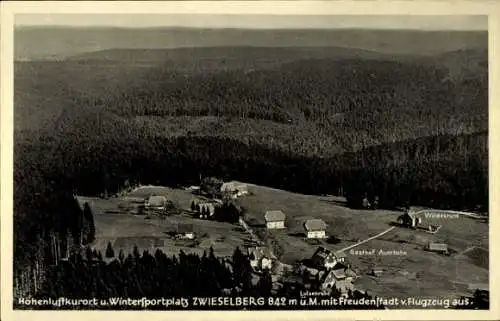 Ak Zwieselberg Alpirsbach im Schwarzwald, Fliegeraufnahme