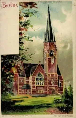 Halt gegen das Licht Litho Berlin Mitte, Kaiser Friedrich Gedächtnis Kirche, Meteor 345