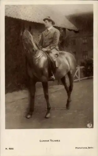 Ak Schauspieler Gunnar Tolnaes, Portrait, Pferd