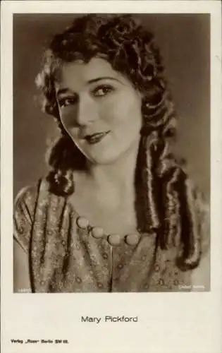 Ak Schauspielerin Mary Pickford, Portrait