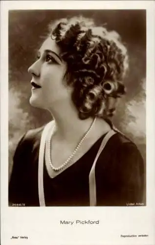 Ak Schauspielerin Mary Pickford, Portrait im Profil