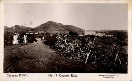 Ak Curaçao Niederländische Antillen Karibik, Country Road