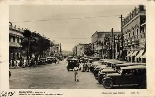 Ak Maracaibo Venezuela, Estacion de Automoviles en la Plaza Baralt