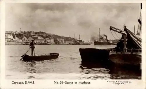 Ak Curaçao Niederländische Antillen Karibik, Hafen, Boote