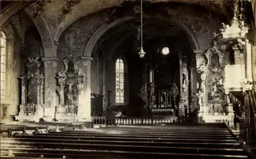 Ak Bregenz am Bodensee Vorarlberg, Stadtpfarrkirche, Innenansicht