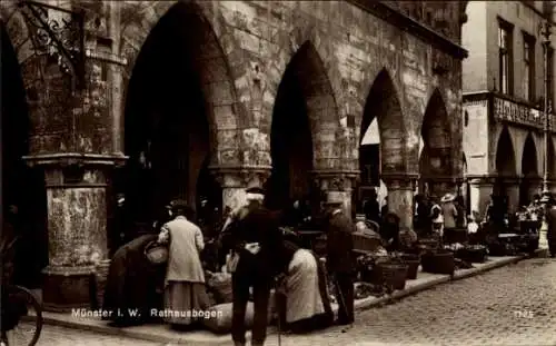 Ak Münster in Westfalen, Rathausbogen