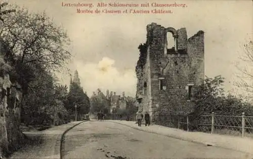 Ak Luxemburg Luxembourg, Alte Schlossruine, Clausenerberg