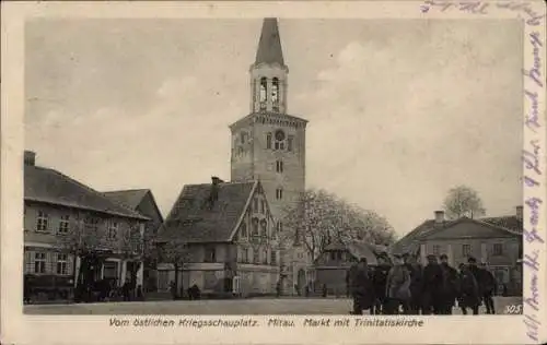 Ak Jelgava Mitau Lettland, Markt, Trinitatiskirche