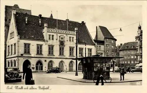 Ak Kiel in Schleswig Holstein, Markt mit altem Rathaus