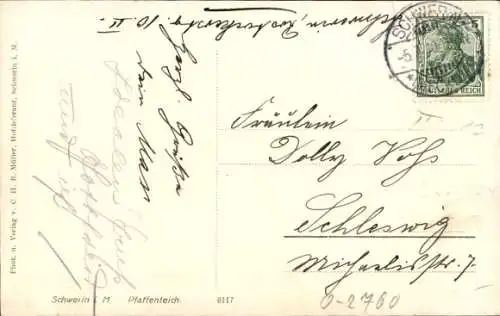 Ak Schwerin in Mecklenburg, Pfaffenteich