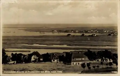 Ak Kloster Insel Hiddensee in der Ostsee, Panorama, Blick nach Vitte