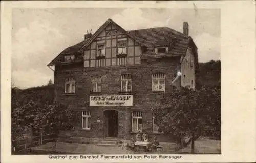 Ak Flammersfeld im Westerwald, Gasthof zum Bahnhof