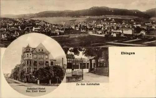 Ak Ebingen Albstadt in Württemberg, Bahnhofhotel, Blick auf den Ort