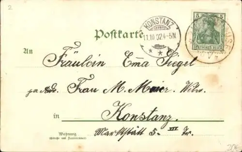 Litho Zuffenhausen Stuttgart in Württemberg, Totalansicht, Kirche