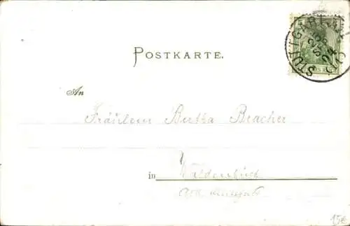 Litho deutsches Kriegsschiff, Panzerschiff S.M. Württemberg