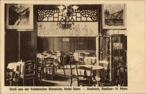 Ak Ansbach in Mittelfranken Bayern, Kulmbacher Bierstube, Hotel Stern