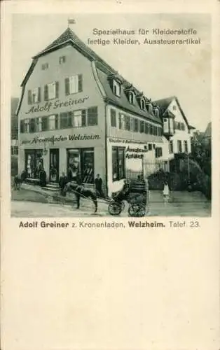 Ak Welzheim in Württemberg, Adolf Greiner zum Kronenladen