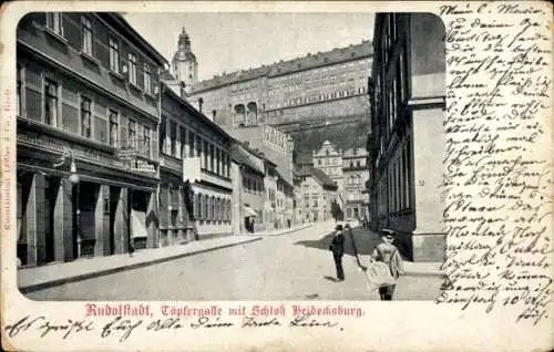 Ak Rudolstadt in Thüringen, Töpfergasse, Schloss Heidecksburg