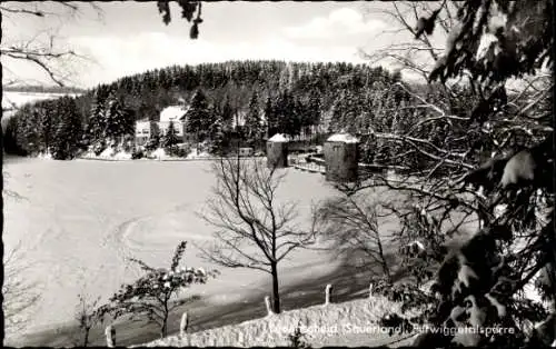 Ak Lüdenscheid im Märkischen Kreis, Fürwiggetalsperre, Winteransicht, Gasthaus