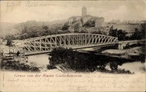 Ak Giebichenstein Halle an der Saale, Brücke, Ruine