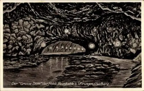 Ak Uftrungen im Harz, Höhle Heimkehle, Großer Dom, Höhle Heimkehle