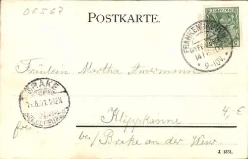 Ak Bad Frankenhausen am Kyffhäuser Thüringen,  Hotel Kyffhäuser mit Denkmal