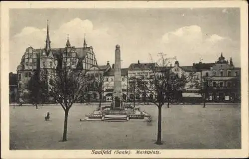 Ak Saalfeld an der Saale Thüringen, Marktplatz