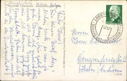 Ak Bad Lobenstein in Thüringen, Sanatorium