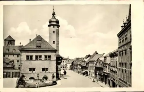 Ak Werda im Vogtland, Markt, Rathaus