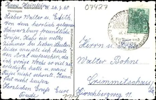 Ak Schwarzburg in Thüringen, Teilansicht